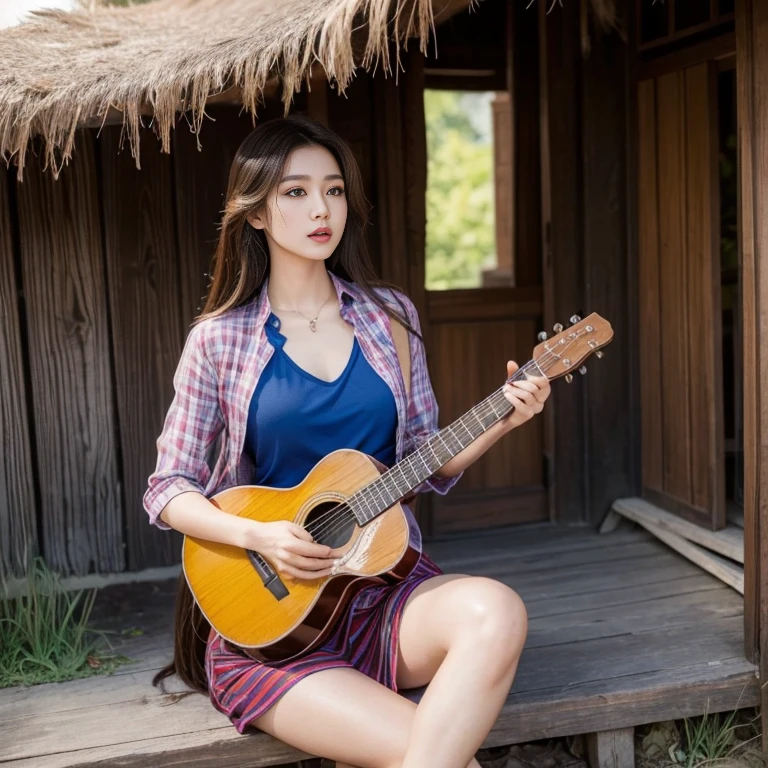 Araffe woman, ผู้หญิงlong hairชาวเอเชียตะวันออกเฉียงใต้ที่มีใบหน้ากลม, Large chest measures 38 inches., Warm light, morning sun, long hair,black eyes,abdominal muscles, The body is beautiful and strong., thick hips, rounded chest, (digital painting, HDR, high contrast), 3d, 8K, 45,000,000 pixcls,Asian girl, Gorgeous Chinese model, Japanese model, beautiful asian woman, Japanese goddess, Very beautiful girl., beautiful young woman, very beautiful woman, Attractive and beautiful, sexy girl, Asian girl, beautiful female model, jaw-dropping beauty, Attractive, sexy, seductive face and body,