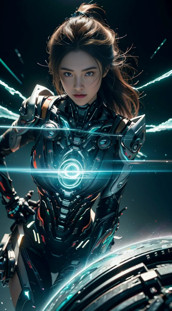 ((Best quality)), ((masterpiece)), (detailed:1.4), 3D, an image of a beautiful cyberpunk female with thick voluminous hair,light particles, pure energy chaos antitech,HDR (High Dynamic Range),Ray Tracing,NVIDIA RTX,Super-Resolution,Unreal 5,Subsurface scattering,PBR Texturing,Post-processing,Anisotropic Filtering,Depth-of-field,Maximum clarity and sharpness,Multi-layered textures,Albedo and Specular maps,Surface shading,Accurate simulation of light-material interaction,Perfect proportions,Octane Render,Two-tone lighting,Wide aperture,Low ISO,White balance,Rule of thirds,8K RAW