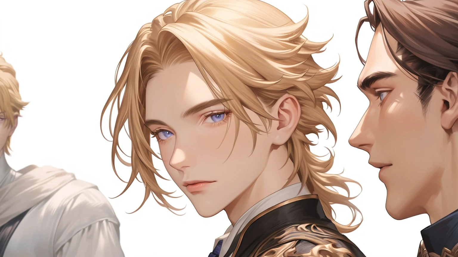 a close up of a person with a blonde hair and a tie, delicate androgynous prince, semi realistic anime, beautiful androgynous prince, handsome guy in demon slayer art, painted in anime painter studio, made with anime painter studio, kawaii realistic portrait, detailed anime soft face, anime handsome man, semi - realistic anime, handsome prince, realistic anime artstyle