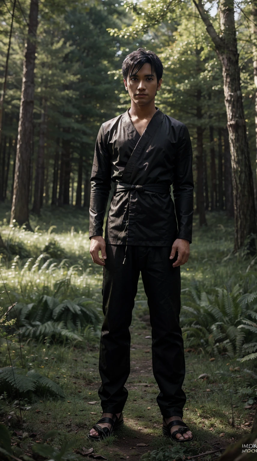 ((Best Quality)), ((Masterpiece)), (detailed),naruto mod barion, staring at the viewer,in a creepy forest
