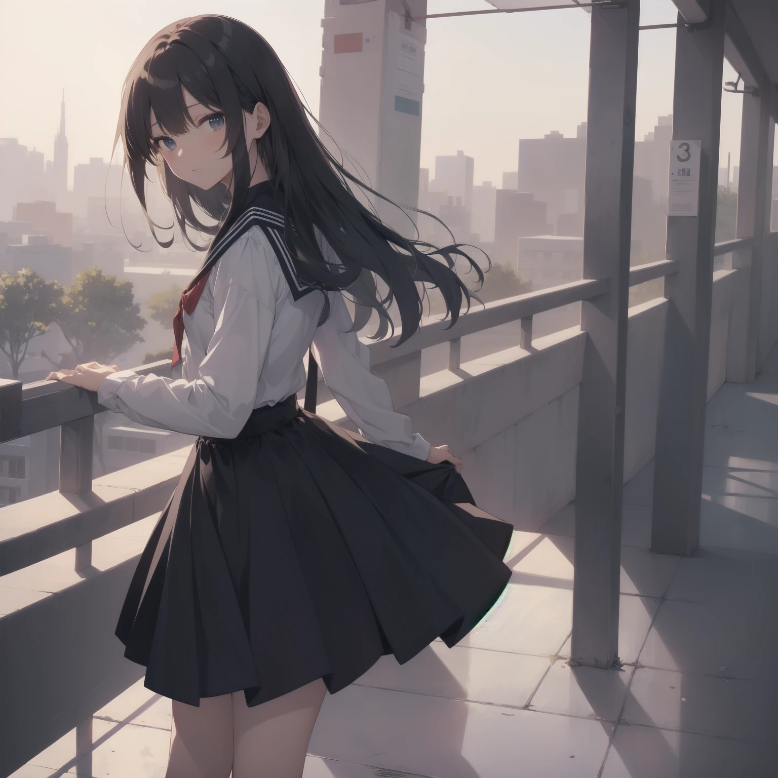 ultra-absurdres-Top quality by artist God, ultra-detailed, high resolution, anime moe artstyle, best anime 8k konachan wallpaper, pixiv contest winner, pool:2810, perfect anatomy,break, 1girl, (Please draw a girl walking sleepily to school alone. )break,(Solo,little female, 13-year-old:1.3),Full limbs, complete fingers,a junior high school student, (very short hair), short cut, flat chest, , small butt, small black eyes, beautiful detailed eyes, well-proportioned iris and pupils, expressive eyes, highres detailed hair, soft expression, salor school_uniform, sailor collar, serahuku, bow, pleated skirt,(Detailed Lighting), (Detailed background), in the School commute route. break,super detailed skin, Best cinematic lighting powered by famous artist, 8k,beauty illustration,photoshop_(medium),very aesthetic,break,((artist:toosaka_asagi )), artist:clamp ,artist:carnelian ,artist:kantoku ,
