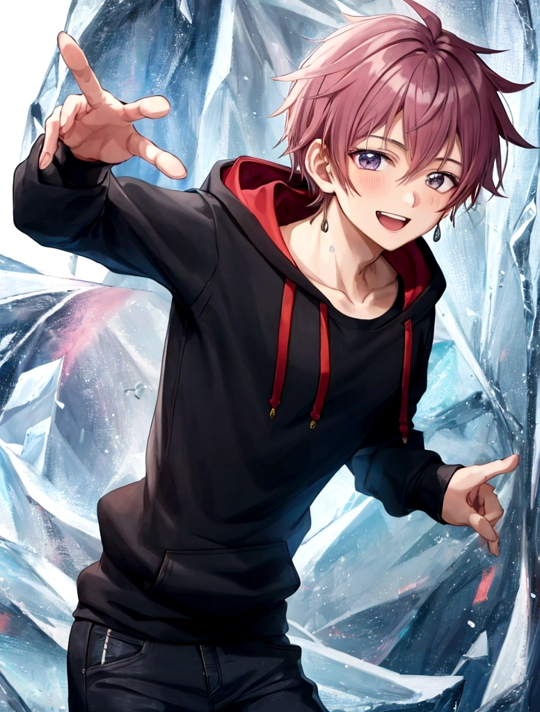 boy,18-year-old,Anime Images,A refreshing smile,Wearing a hoodie