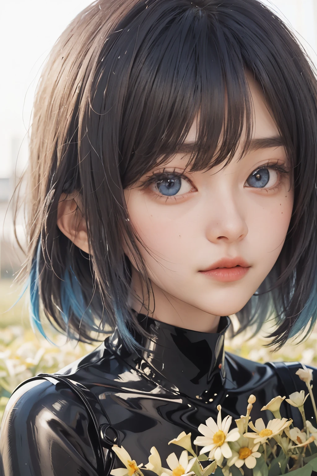 Laura, he has star-shaped eyes.、The tips of her hair are blue