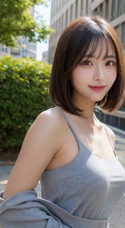 masutepiece, Best Quality, Illustration, Ultra-detailed, finely detail, hight resolution, 8K Wallpaper, Perfect dynamic composition, Beautiful detailed eyes, Women's Fashion Summer,Short bob hair,Small breasts natural color lip, Bold sexy poses,Smile,ハワイ、20 years girl、Cute、Sexy shot looking at camera