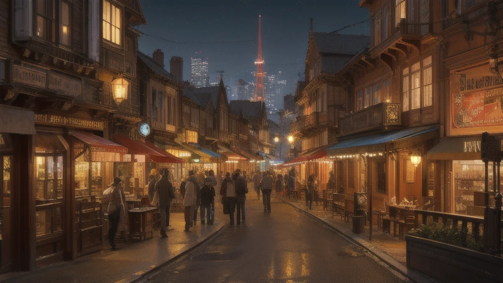 steampunk,Town,Futuristic,sf,night