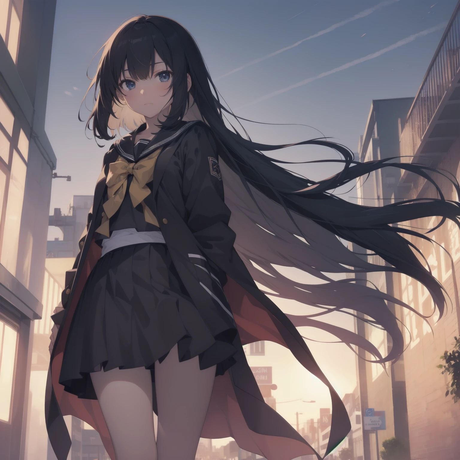 ultra-absurdres-Top quality by artist God, ultra-detailed, high resolution, anime moe artstyle, best anime 8k konachan wallpaper, pixiv contest winner, pool:2810, perfect anatomy,break, 1girl, (Please draw a girl walking sleepily to school alone. )break,(Solo,little female, 13-year-old:1.3),Full limbs, complete fingers,a junior high school student, (very short hair), short cut, flat chest, , small butt, small black eyes, beautiful detailed eyes, well-proportioned iris and pupils, expressive eyes, highres detailed hair, soft expression, salor school_uniform, sailor collar, serahuku, bow, pleated skirt,(Detailed Lighting), (Detailed background), in the School commute route. break,super detailed skin, Best cinematic lighting powered by famous artist, 8k,beauty illustration,photoshop_(medium),very aesthetic,break,((artist:toosaka_asagi )), artist:clamp ,artist:carnelian ,artist:kantoku ,
