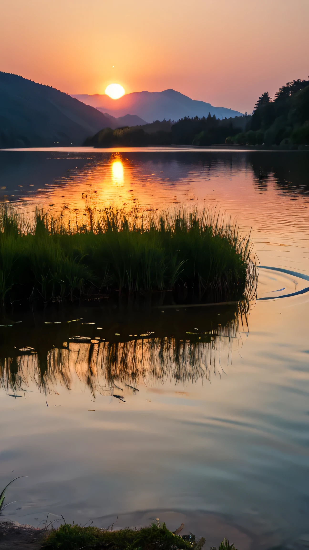 sunset,lake