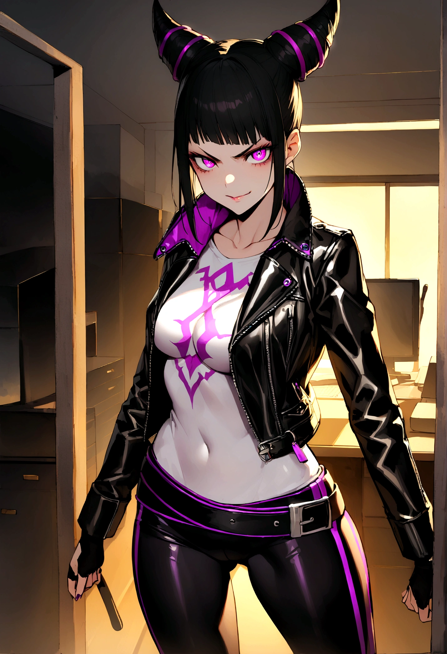 Anime sexy female, black yakuza covered suits with paint, cigarettes, earrings, cat ears, heart eyes, smirking, no revealing clothes