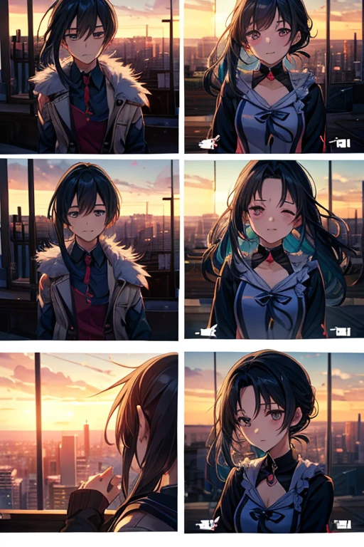 Anime Style。The protagonist is about to say goodbye to a loved one.、Holding hands、Looking at each other with warm expressions。From the farewell scene、Switch to a memorable scene、Reminiscing on the good times they spent together。

