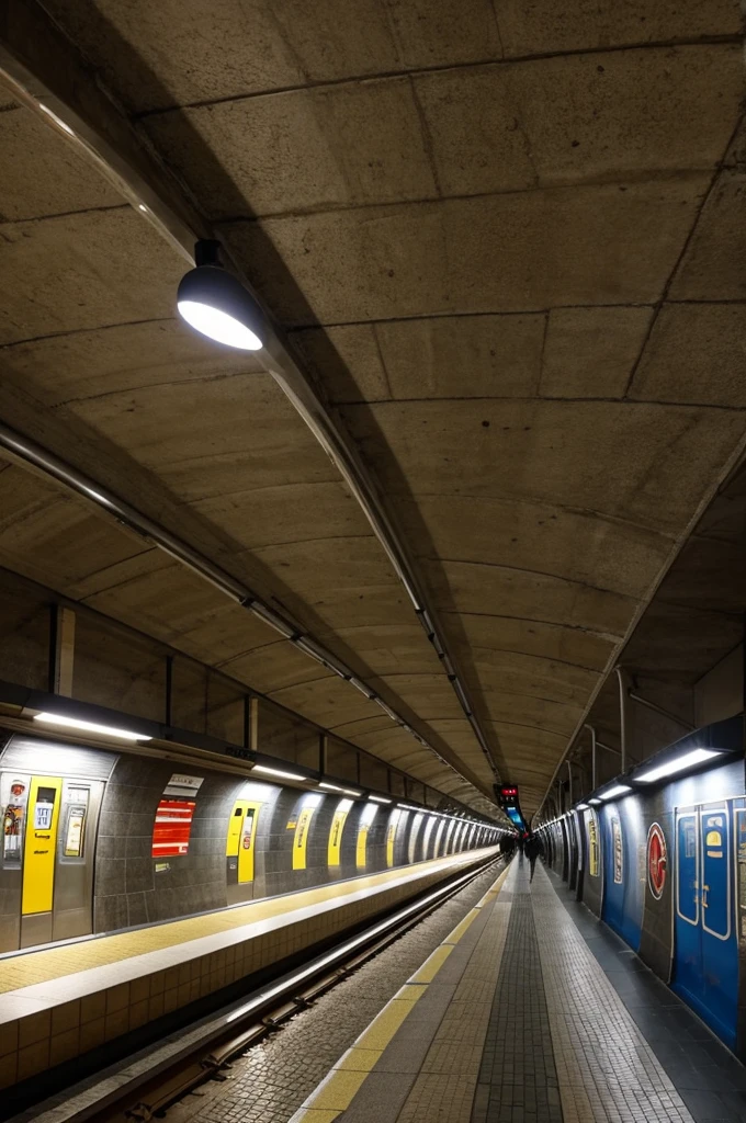 Generate a panel with photos of a Paris subway in the city of Huánuco