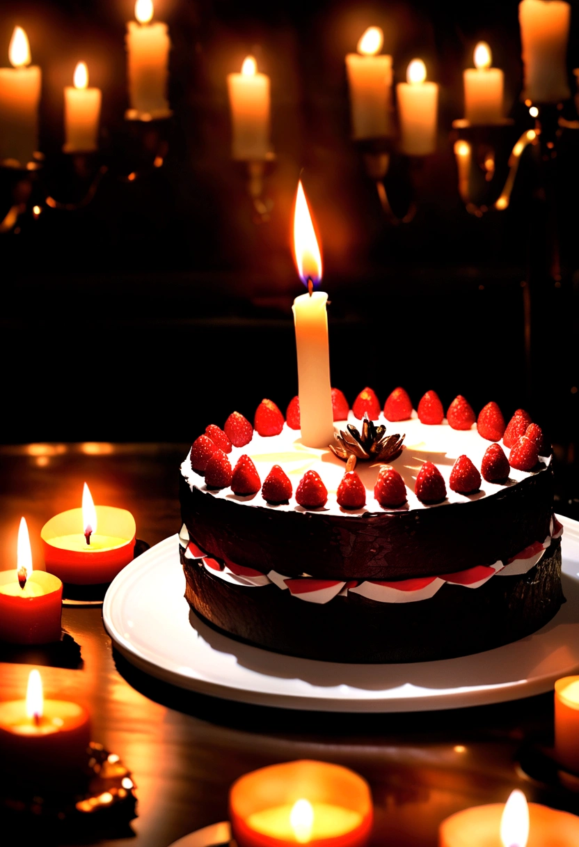 ~*~photograph~*~ Gourmet cake RAW close-up, Candlelight, spark, フラッシュphotographブレイク 🎂🕯🕯🕯🎇🎇🎇📸