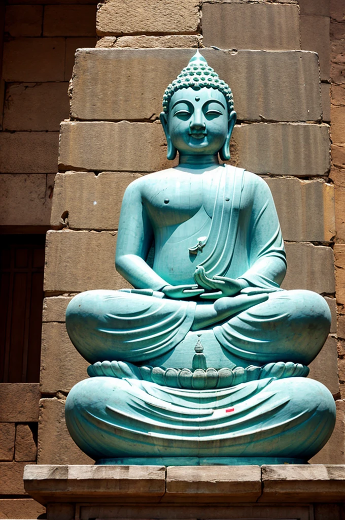 A Buddha statue sculpted in hill