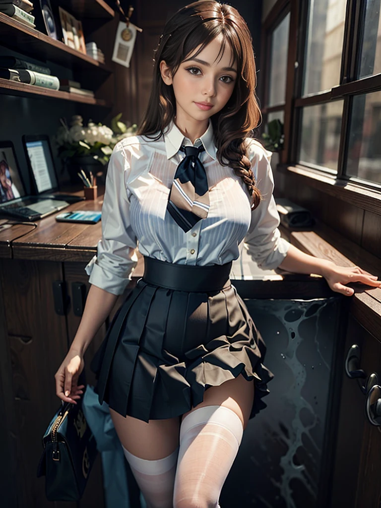 hight resolution、high-level image quality、in 8K、Real live-action、Raw photography、top-quality、masterpiece、masutepiece、Erotic、poneyTail、Pupils、Pink bra,de pele branca,kne, Detailed panty patterns、panties focus、Pink lace panties、absurderes,a small face、huge-breasted、Parting the bangs from the middle、Forehead visible,(a cold expression<Tight eyes,glares,Bullish,Thin anger)、masterpiece,top-quality、超A high resolution,Raw photo,ren,Beautiful fece,One Person, 独奏,Dark look,Small breasts,fullllbody、Very nice、((Officelady, Black Office Blazer, Office Skirt)), (panthyhose: 1.2)、(Short button-down shirt:1.2)、A Japanese Lady,is standing,(Photorealsitic:1.37)、Photon mapping,Pink ribbon,Realistic、Cute little face,Brown-eyed、18 years old, adult woman、(Red bow tie)、Radio City、Physically Based Rendering、Foreground、depth of fields、Blurry background、a picture,The girls、Body,beauty legs, Long legs, Thin leg,Long bob cut,(Bangs are visible), hair, s lips, Blue_The eye, nosesoft,(PINK SHIRT), (Navy Tight Skirt), Knees are visible,Sheer clothing, Thigh, Nogizaka Idol, 女優, Japanese ido、Sparkling eyes、shiny lip、too bright natural light、The Bright Sun、Too bright sunlight、((Delicate Photos)),(Detailed RAW photos of girls), (masutepiece:1.25), (Best Quality:1.6), (超A high resolution:1.5), (Photorealistic:1.75), 8K resolution, Canon EOS R5, 50 millimeters, absurderes, ultra-detailliert,Cinematic lighting,