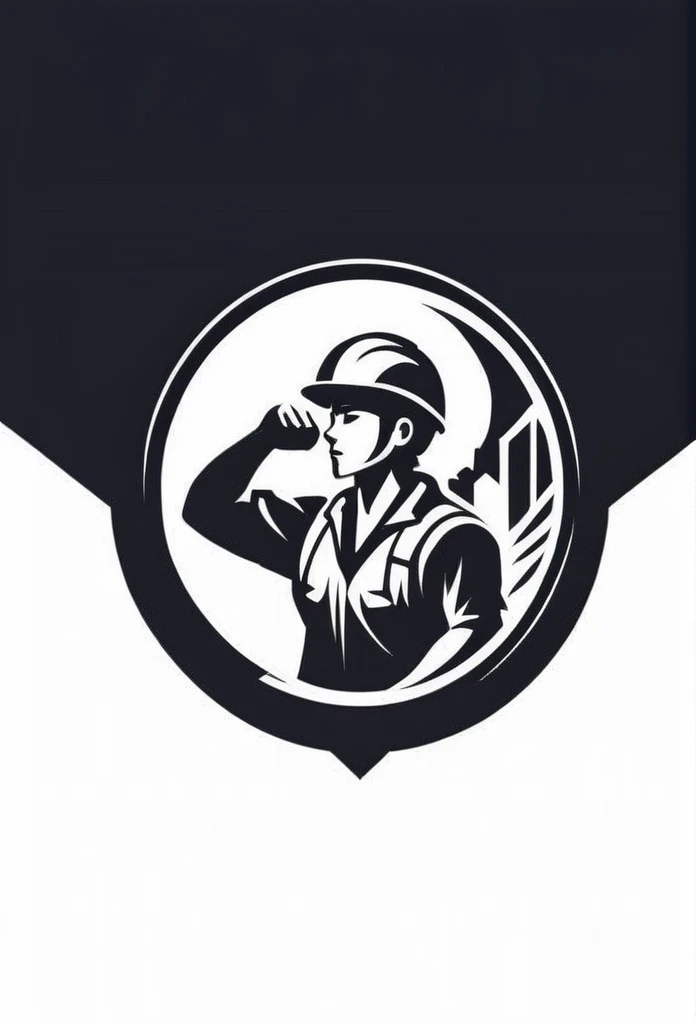 Logo of a Japanese fashionable building demolition company
The logo contains a person who is carrying out demolition work (big picture)
Pretty cool
chic and modern design
monotone
The background is white