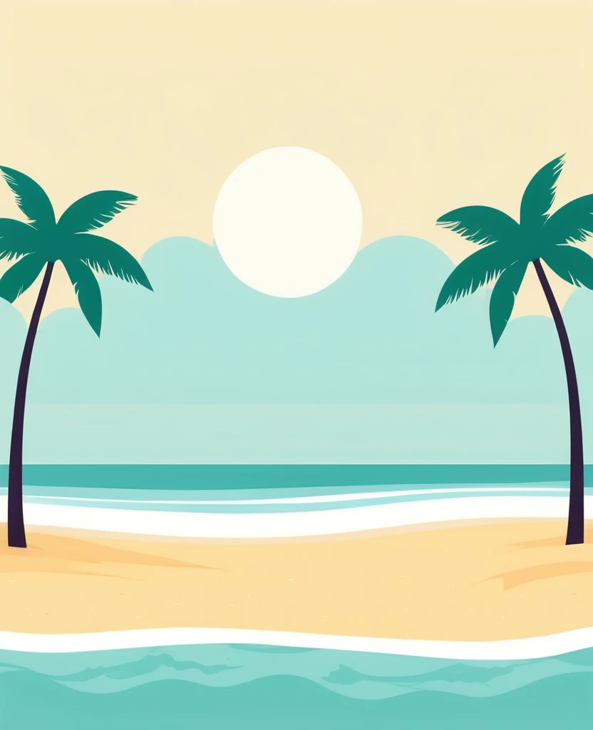Beach illustration simple flat design