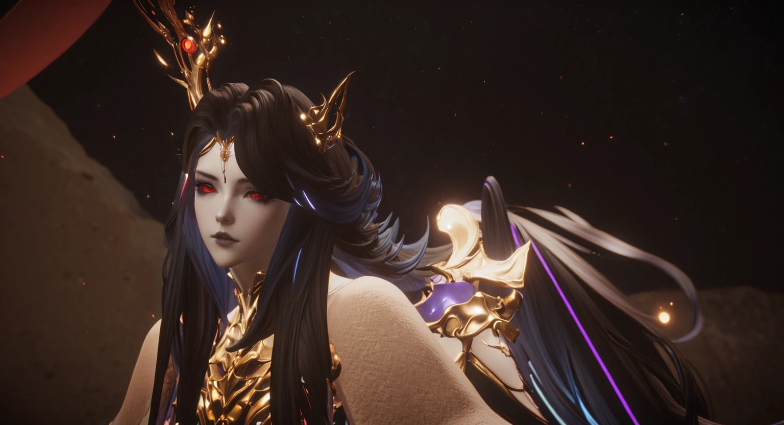 there are two female characters in a video game, hidari and vlop, kda and sam yang, unreal engine : : rave makeup, drakengard, red magic surrounds her, of a beautiful female warframe, nixeu and sakimichan, <mmorpgs scene, elitedangerous 💙💜 ornate ︎, unreal engine render + a goddess