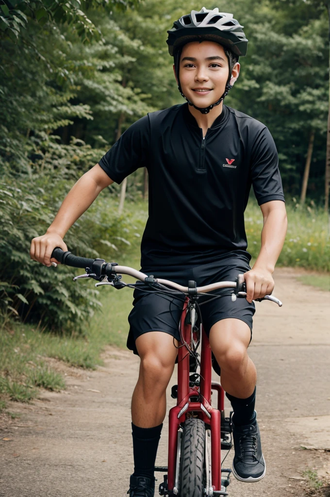 Boy riding bike