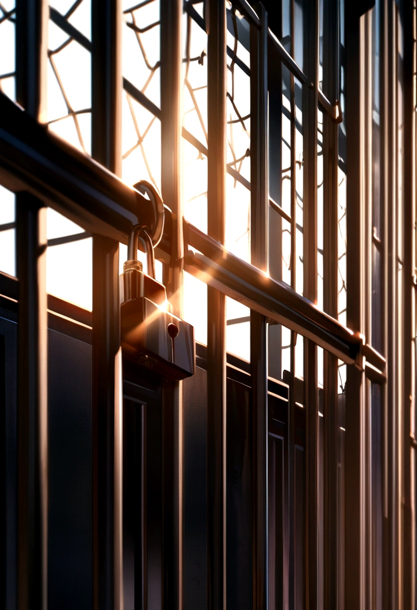 A close-up of a locked padlock on a metal fence, symbolizing access restriction.