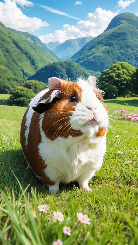Ghibli style、Guinea pig、grassland、Fantasy、Japanese style