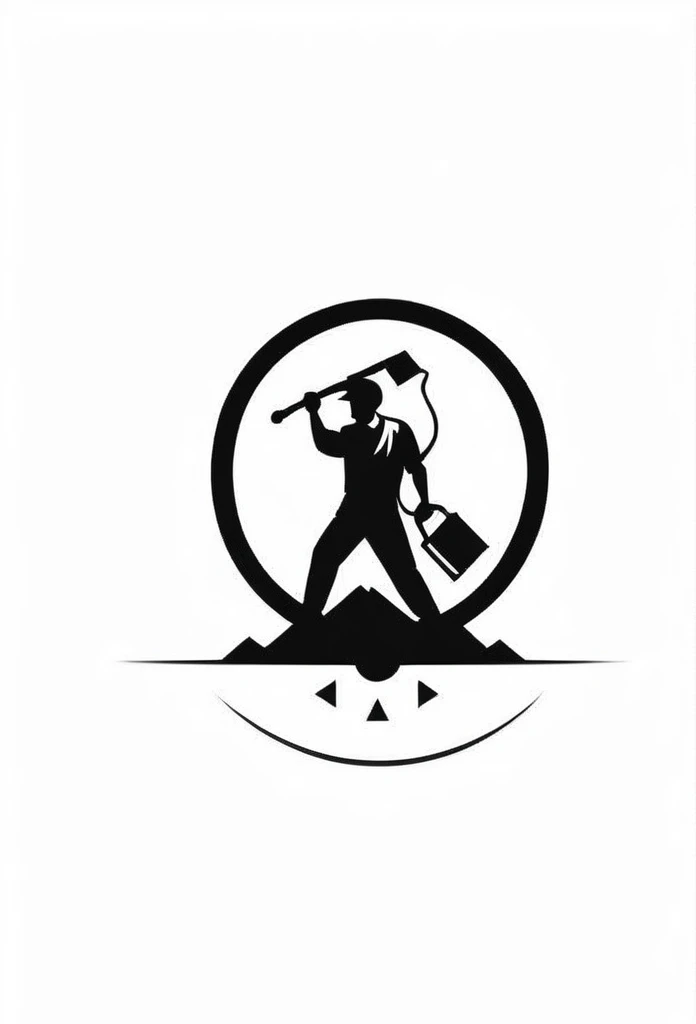 A stylish Japanese building demolition company logo
On the logo、Include people doing demolition work(Overall image)
A very cool, chic and modern design. Monotone background is pure white.
