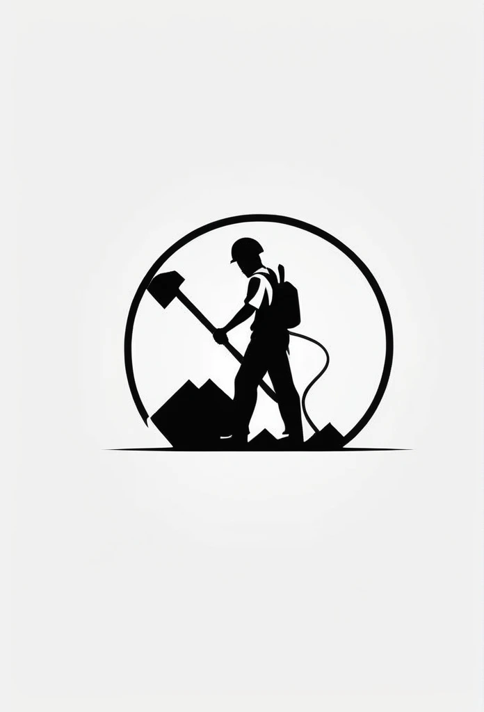A stylish Japanese building demolition company logo
On the logo、Include people doing demolition work(Overall image)
A very cool, chic and modern design. Monotone background is pure white.