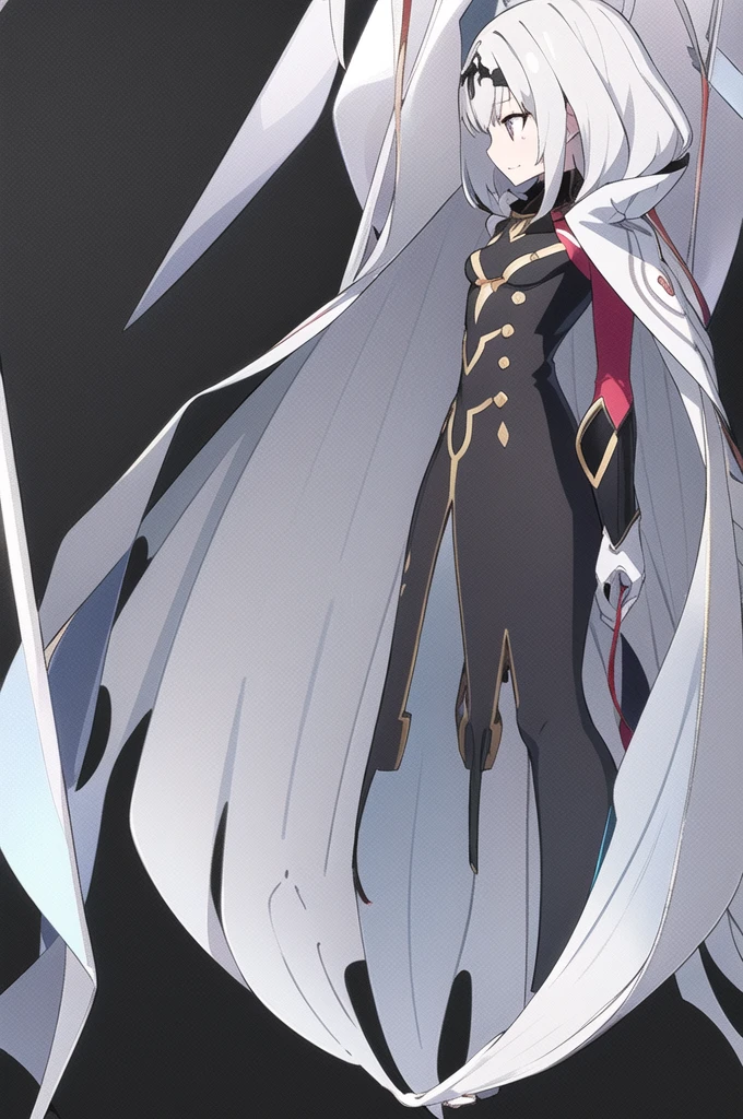 naked,alone, alone focus, One girl,ufotable screen capture, fgo sprite:1.5, whole body, Are standing, Black background, Simple Background, Looking into the distance, Completely naked