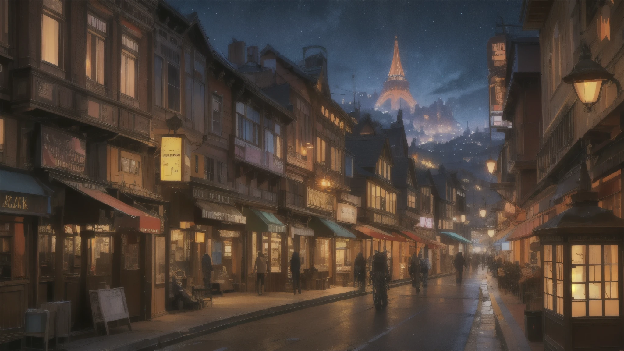 steampunk,Town,Futuristic,sf,night