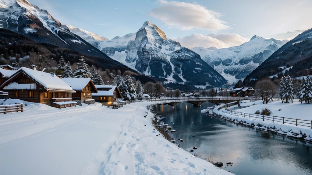Winter landscape of Switzerland