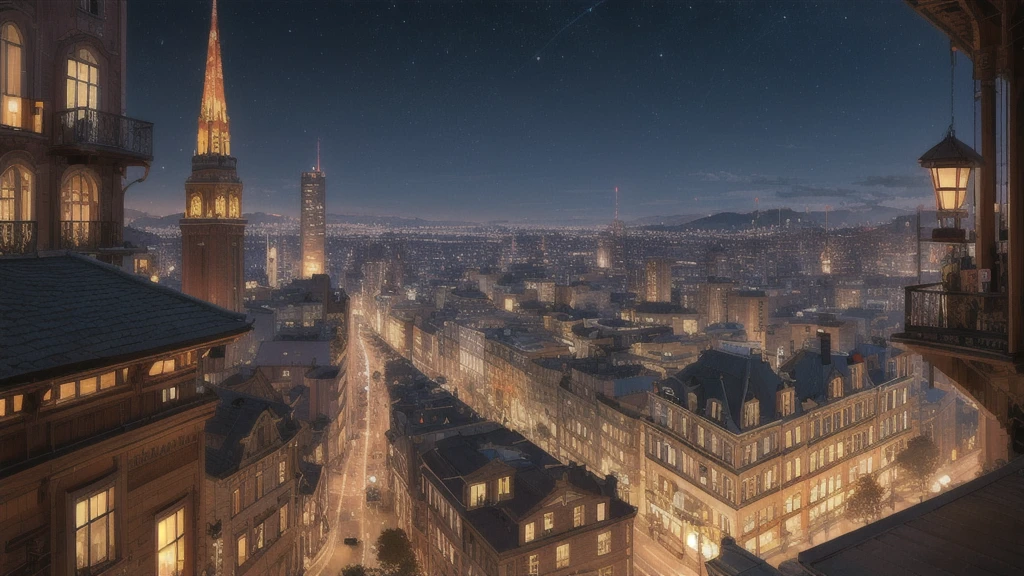 steampunk,Town,Futuristic,sf,night
