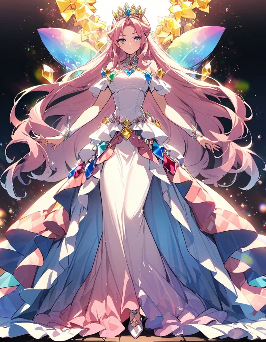 Gorgeous dress、Wearing shining jewels、Queen、whole body