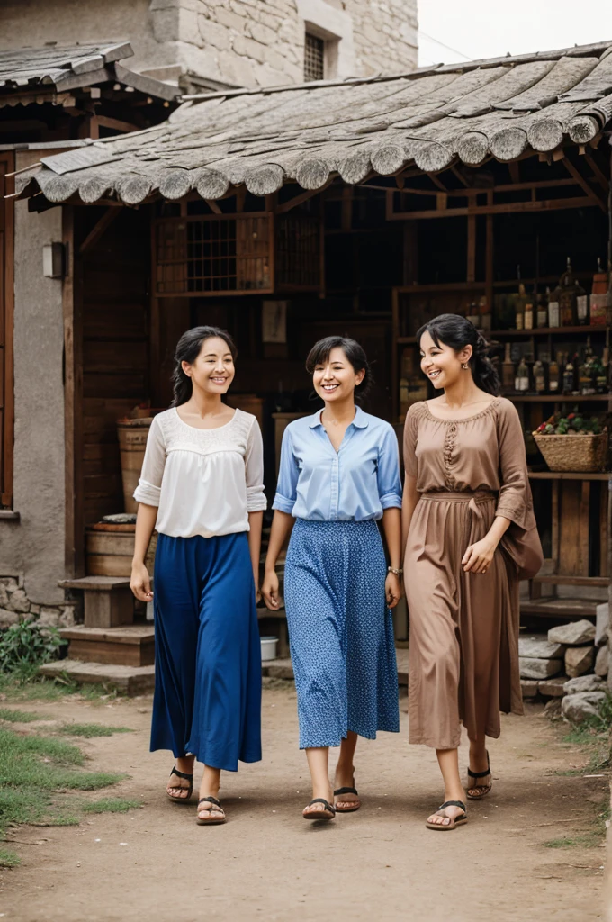 Three friends in village