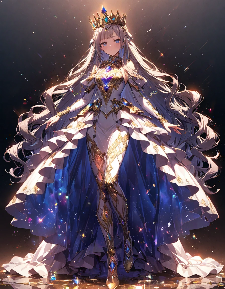 Gorgeous dress、Wearing shining jewels、Queen、whole body