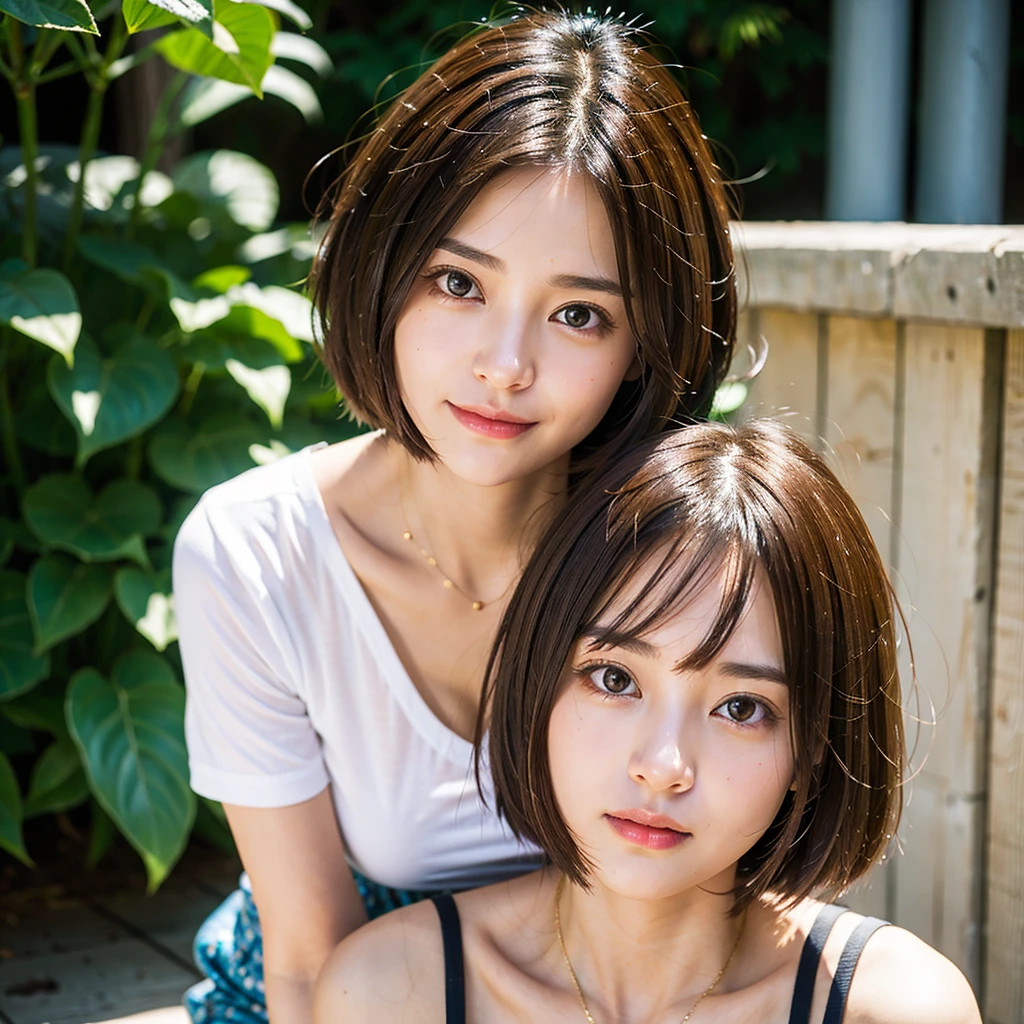 ((Highest quality)), ((masterpiece)), (detailed), One girl, Short Hair,Dark Brown Hair,,cute,Japanese,