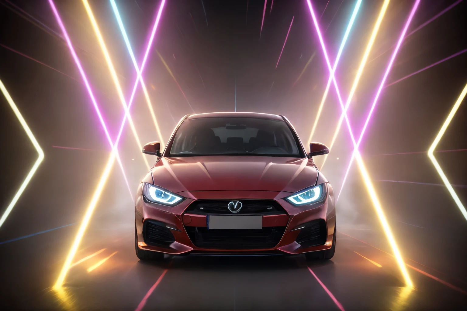 car,neon light,glowing,energy,magic circle,