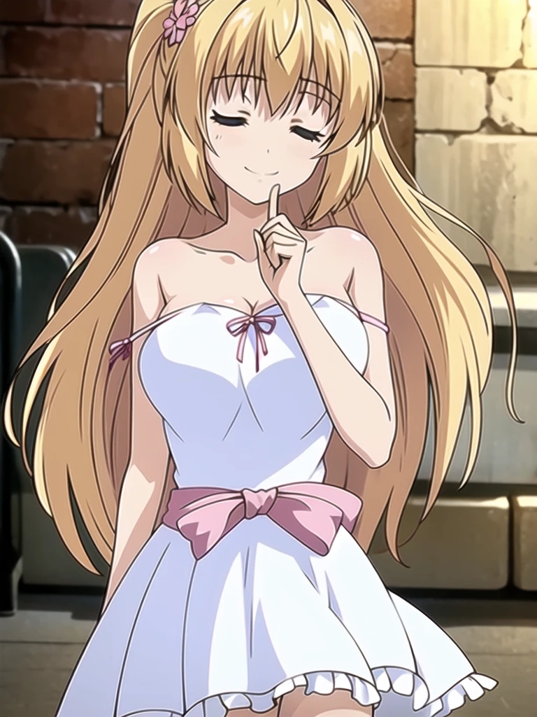 ((Best quality))), ((Ultra-detailed)), ((illustration)), ((Disheveled hair)), ((frilld)), (1 girl), (Solo),
1girl,blurry,blurry_background,blurry_foreground,bokeh,breasts,depth_of_field,dress,focused,hair_flaps,hairband,hand_on_own_chest,indoors,long_hair,motion_blur,photo_(medium),photo_background,solo,rating:safe,Princess_dress,
blonde hair,purple eyes,