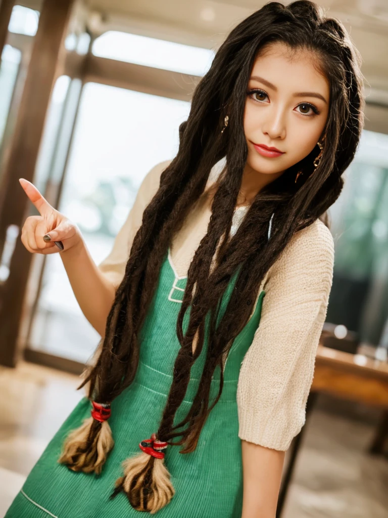 (nsfw:1.3), (blush, turn to the side、embarrassed expression:1.26)、Raw photo、(((Ultimate beauty full body photo shoot)))、((glowing skin))、1 girl、 (((Super sexy and super cute Japanese dark skinned gal)))、big breasts、young、Young Face、bright look、detailed face、((Dreadlocks))、View from the floor、(((colorful summer dress)))))、(((Shopping at a stylish mall in a beautiful tropical countryしている))))、counter point shot、((Super detailed))、(Perfectly detailed face)、(fine hands)、(finger details)、(good human structure)、A photorealistic masterpiece、最high quality、Super detailed、film light、intricate details、High resolution、very detailed))、detailed background、8KUHD、Digital single-lens reflex camera、soft light、high quality、film grain、Fujifilm XT3 、shallow depth of field、natural soft light、Kamimei、bedroom、 (((Super sexy and super cute Japanese dark skinned gal)))、(((Dreadlocks)))、Animals playing in the wide grassland、animal paradise、giraffe、lion、Cheetah、Antelope、zebra、an eagle is flying in the sky、elephant、I can see some green trees、
