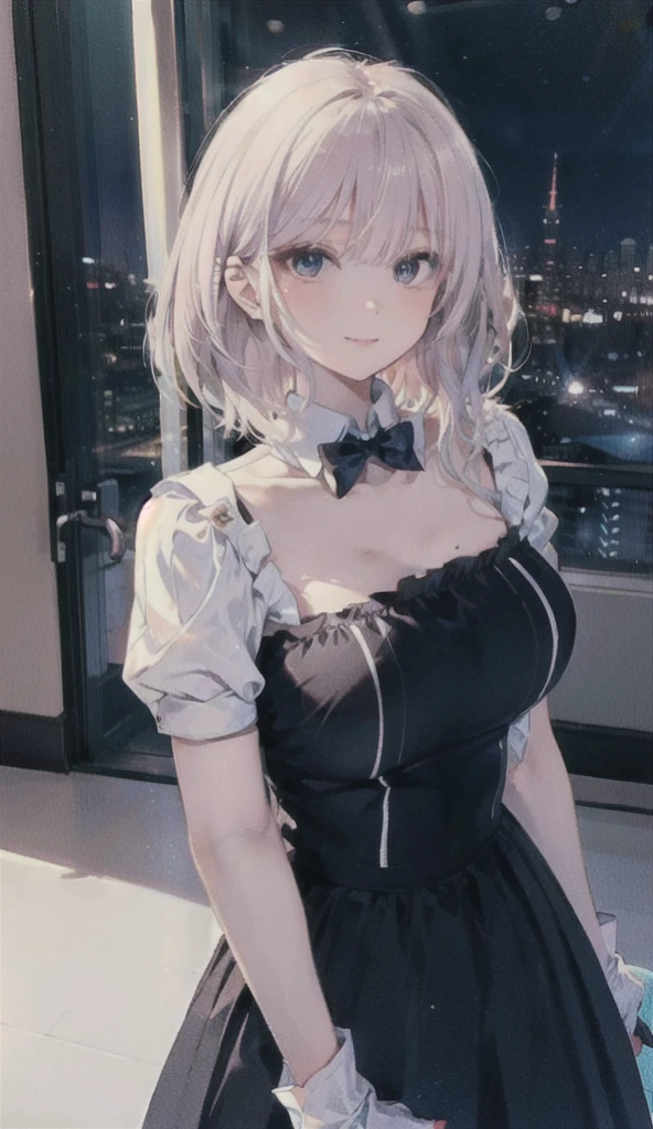 (8K, RAW photos, best quality, masterpiece:1.2), (Practical, photo-Practical:1.37), Extremely detailed,
1 girl,Lovely, Solitary,Beautiful and detailed sky,(Red and swollen nose),(Smile:1.1),(Shut up),Large Breasts, seductive Smile, Big Apartment, Professional lighting, Sony A7R4, Jersey 50mm F1.8,
Medium breasts,Beautiful and delicate eyes,(Collared shirt:1.1), bow tie,Pleated Skirt,(short hair:1.2),Flowing hair ,Long hair,White gloves,Eyes with highlights,