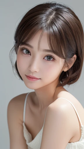 masterpiece:1.3), (8K, Realistic, RAW Photos, Best image quality: 1.4), Japanese women、Baby Face、(Random Hairstyles:1.2)、Highly detailed face、Attention to detail、double eyelid、Beautiful woman:1.4、Light brown hair、Highest quality、masterpiece、Ultra-high resolution、(Realistic:1.4)、Smile with professional lighting and attention to detail、Loose、thin、short hair、Deadly position、Full body image、 town、
