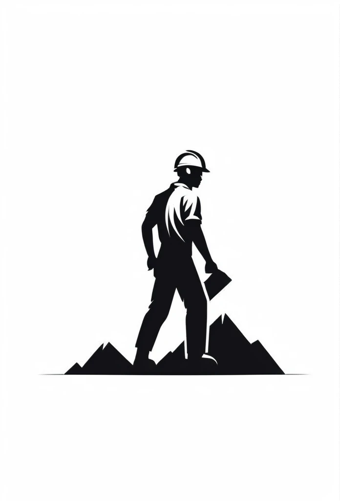 Logo of a Japanese fashionable building demolition company
The logo contains a person who is carrying out demolition work
Pretty cool
chic and modern design
monotone
The background is white