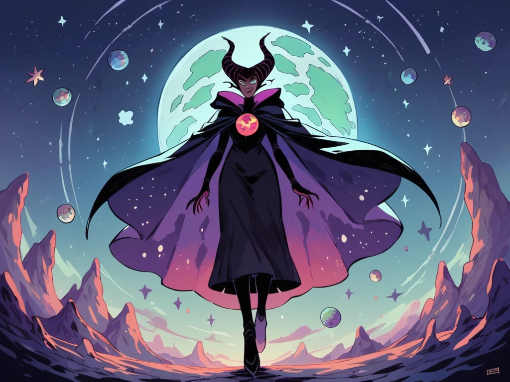 Manga cover Entity cosmic woman stars maleficent nebula dark cloak dark skin giant dark dress white details holding a planet Earth universe title multiverse volume 1 Assunção Entity