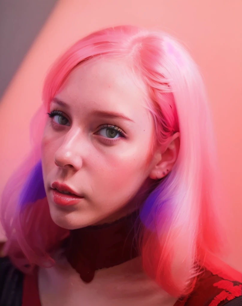 arafed woman with pink hair and a black shirt posing for a picture, beautiful dolphin, discord Profile pictureture, with pink hair, portrait of Kim Petras, combine, pink face, long flowing pink hair, Ahegao, NFT Portrait, pink girl, cara de Ahegao, thinning pink hair, flowing pink hair, Profile picture, glowing pink face, Cum on face