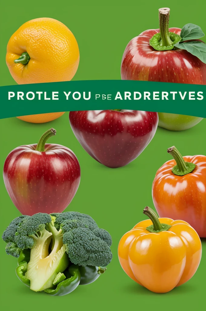 Create a vibrant, eye-catching logo that embodies the essence of "PureProducePower," a brand dedicated to the benefits of fruits and vegetables. The logo should evoke freshness, health, and vitality.

Elements to Include:

    Fruits and Vegetables: Incorporate a variety of colorful fruits (like apples, berries, oranges) and vegetables (like carrots, leafy greens, and peppers).
    Natural Imagery: Utilize elements like leaves, vines, or a garden to convey a natural and wholesome vibe.
    Typography: Choose a clean, modern, and slightly playful font. The text "PureProducePower" should be prominent, with a harmonious integration of the iconography.
    Color Palette: Use fresh, vibrant colors such as greens, oranges, reds, and yellows to reflect the diversity and healthiness of fruits and vegetables.
    Style: The logo should be simple yet impactful, suitable for social media and adaptable to various sizes.

Additional Notes:

    The logo should feel uplifting and positive.
    It should be versatile enough to work on different backgrounds and in both digital and print formats.
    Consider adding subtle gradients or shading to give the logo a dynamic and three-dimensional feel.