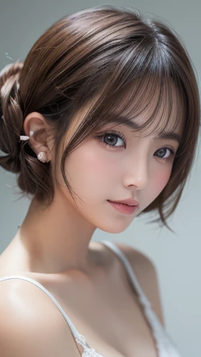 masterpiece:1.3), (8K, Realistic, RAW Photos, Best image quality: 1.4), Japanese women、Baby Face、(Random Hairstyles:1.2)、Highly detailed face、Attention to detail、double eyelid、Beautiful woman:1.4、Light brown hair、Highest quality、masterpiece、Ultra-high resolution、(Realistic:1.4)、Smile with professional lighting and attention to detail、Loose、thin、short hair、Deadly position、Full body image、 town、
