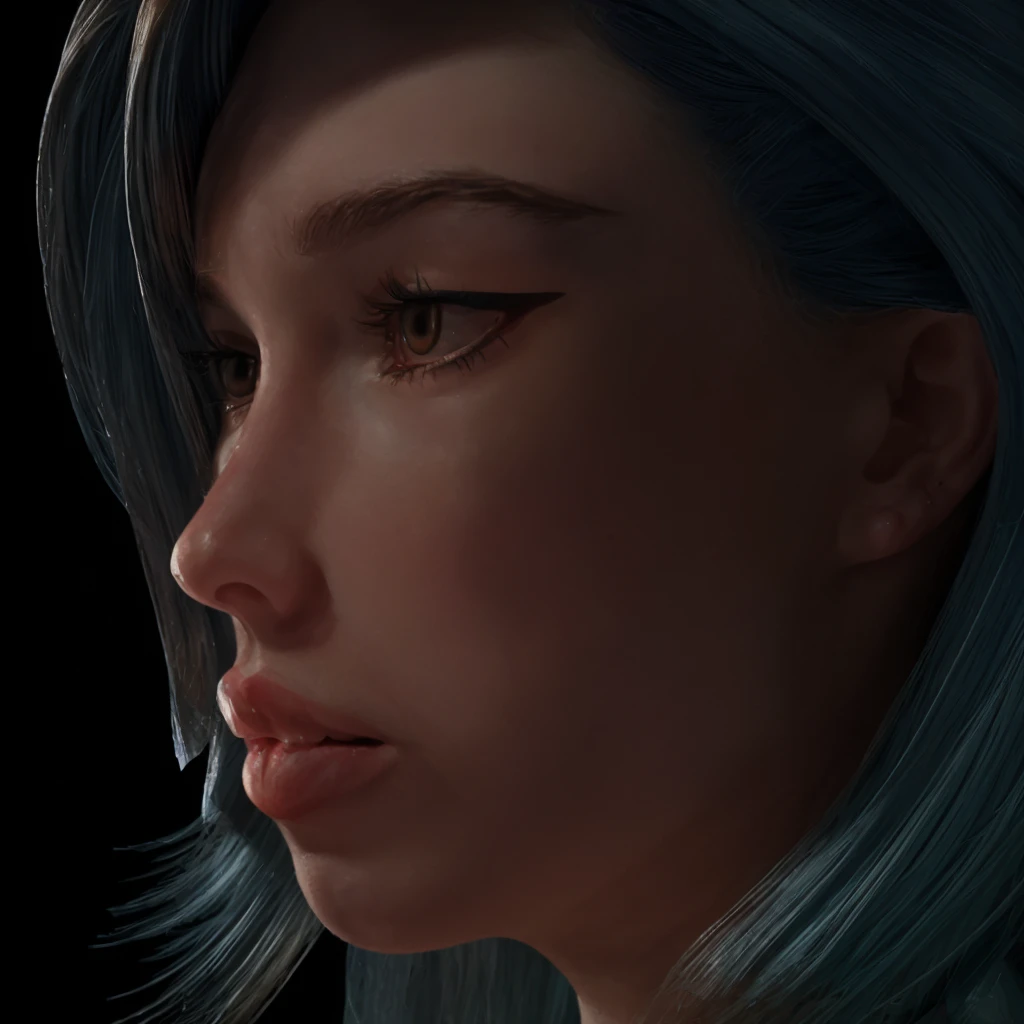 repaint a female portrait in alberto mielgo style