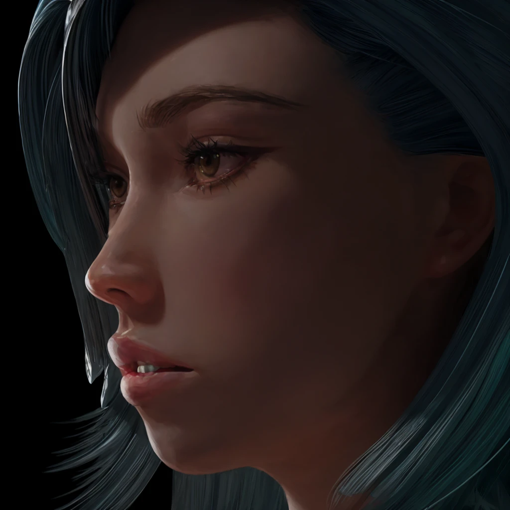 repaint a female portrait in alberto mielgo style