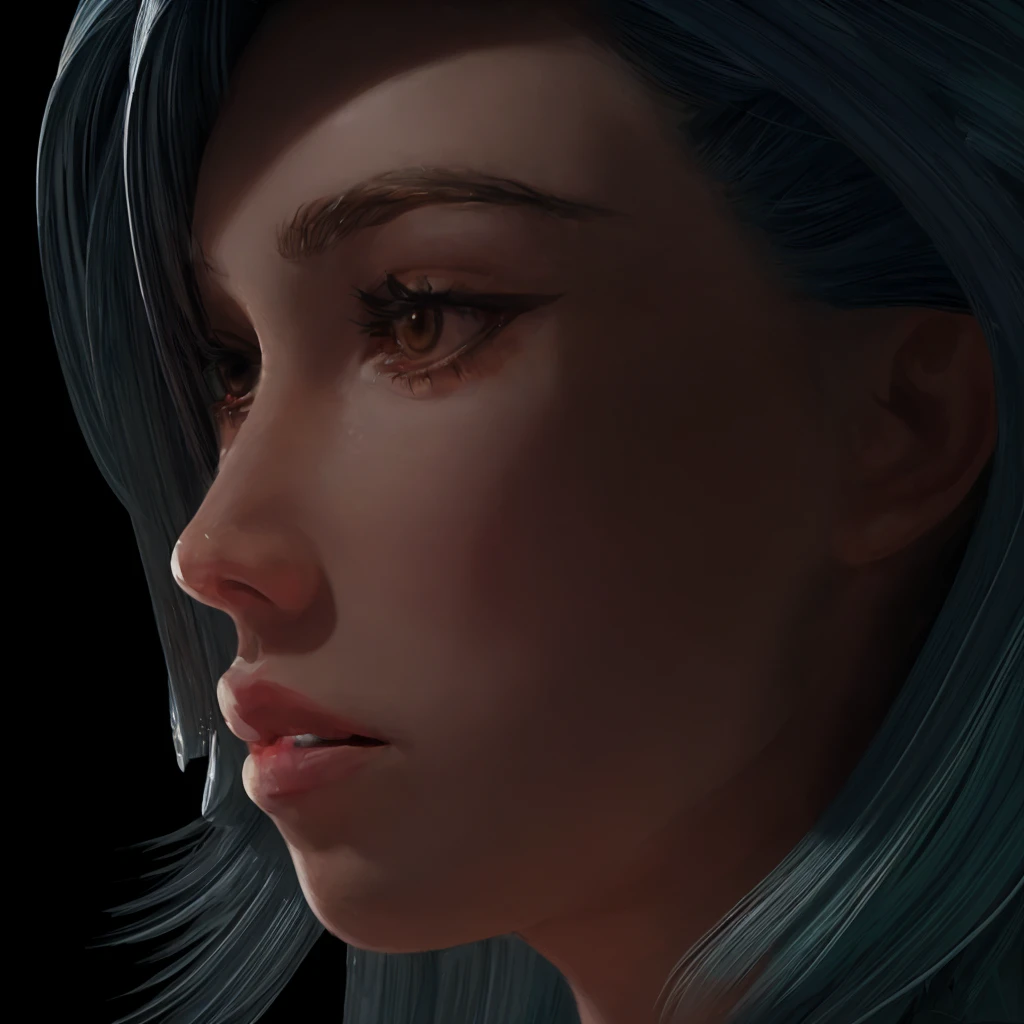 repaint a female portrait in alberto mielgo style