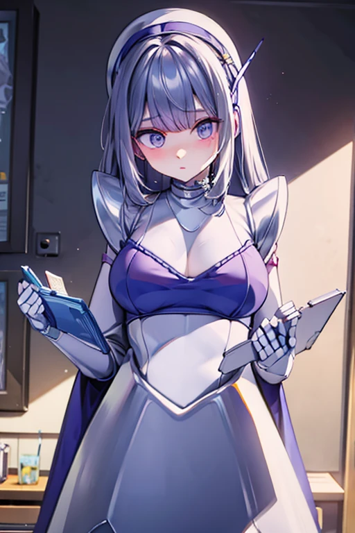 empty eyes,Robotized woman,robot transformation ,big breast