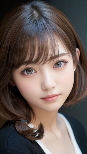 masterpiece:1.3), (8K, Realistic, RAW Photos, Best image quality: 1.4), Japanese women、Baby Face、(Random Hairstyles:1.2)、Highly detailed face、Attention to detail、double eyelid、Beautiful woman:1.4、Light brown hair、Highest quality、masterpiece、Ultra-high resolution、(Realistic:1.4)、Smile with professional lighting and attention to detail、Loose、thin、short hair、Deadly position、Full body image、 town、