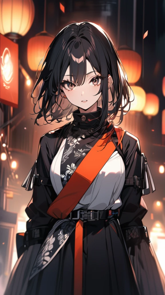 Anime girl, beautiful, black hair 