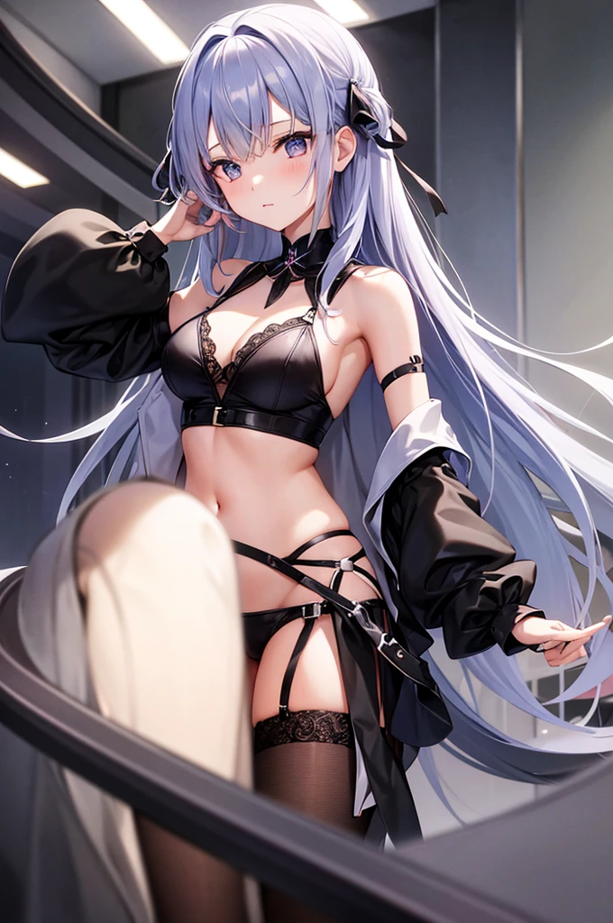 She's wearing a cute swimsuit、Showing the whole body、Create a front-facing appearance、Show me your toes、No weird poses necessary. Standing tall is fine. Make it clear so the details of the face are visible.,Stand up、Roxy